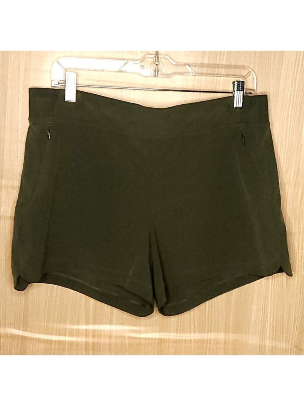 Calia Womens Dark Green Elastic Waist Shorts Large